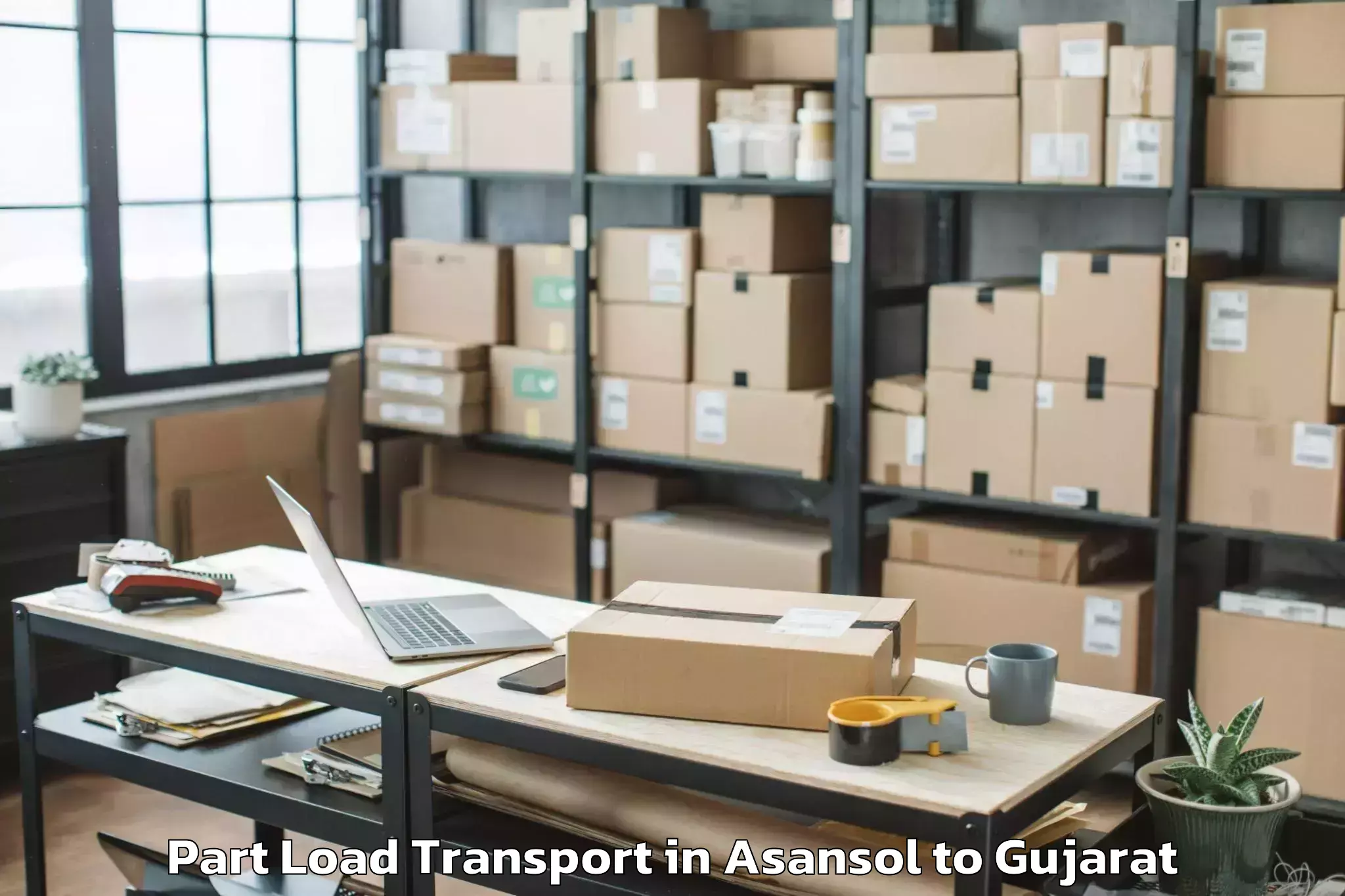 Book Asansol to Jamnagar Part Load Transport Online